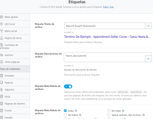 Rankmath SEO index meta robots etiquetas Wordpress