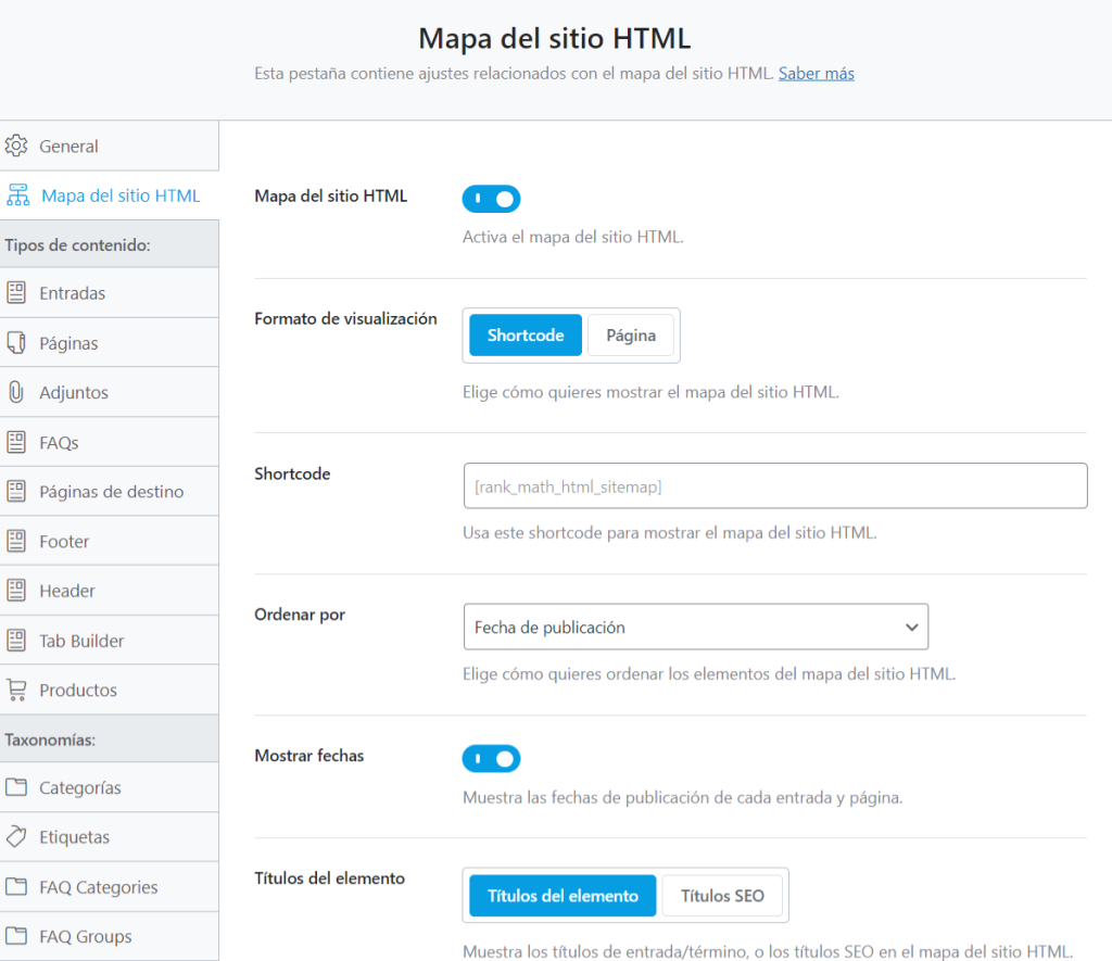 Rankmath HTML Sitemap Aanmaken